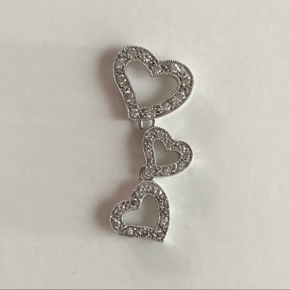 Jewelry - Heart silver Rhodium pendant with cubic zirconia!.